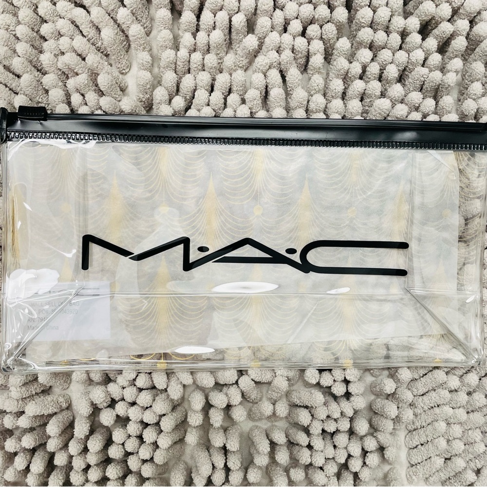 MAC Clear Vinyl Makeup Bag with Black Ziplock